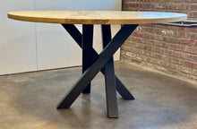 Load image into Gallery viewer, Round Table with metal "Campfire" style base