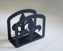 Load image into Gallery viewer, Powder Coated Steel Napkin Holder with a Fleur de Lis Design
