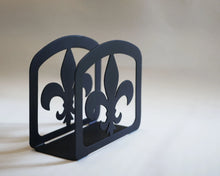 Load image into Gallery viewer, Powder Coated Steel Napkin Holder with a Fleur de Lis Design
