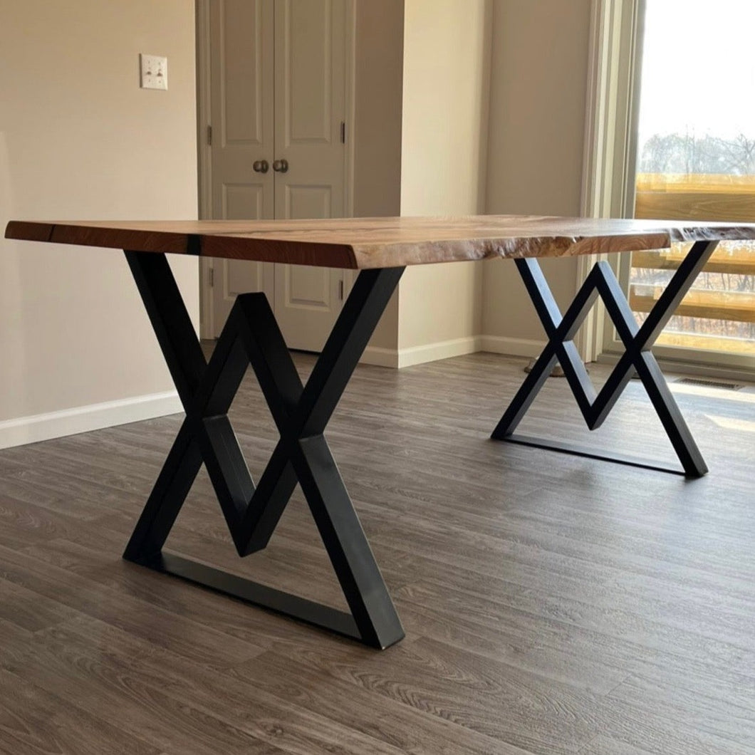 Pair of Diamond Metal Table Legs