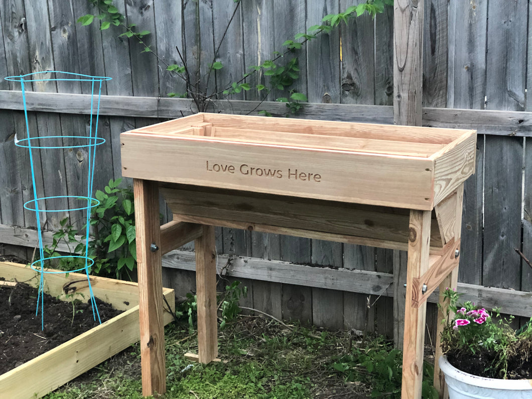 Raised cedar garden bed